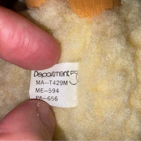 VTG DEPT 56 LE MOUTON CUTE SHEEP LAMB FIGURINE YELLOW RIBBON PLUSHY FOLK 1983 - Picture 7 of 8